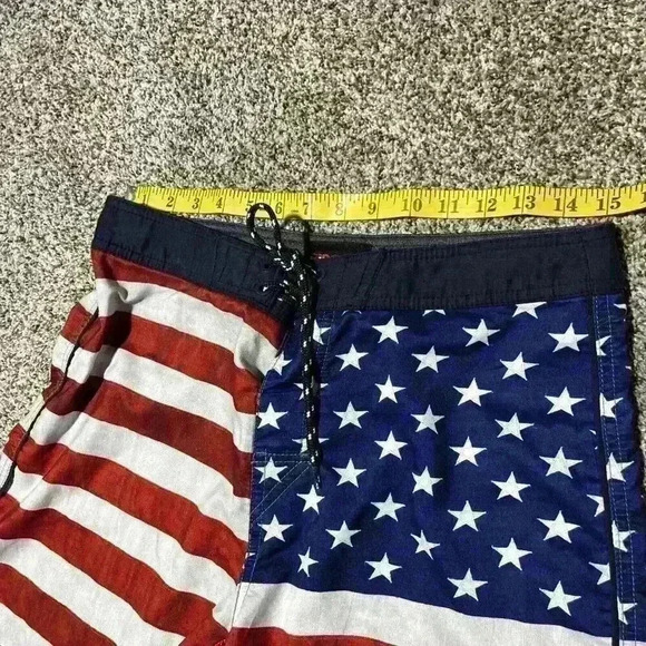 Rip Curl Patriotic Red White Blue Stars Stripes USA Flag Board Shorts Mens 29 - Picture 7 of 12